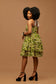 Elegant Allure African Swirl-Print Midi Dress