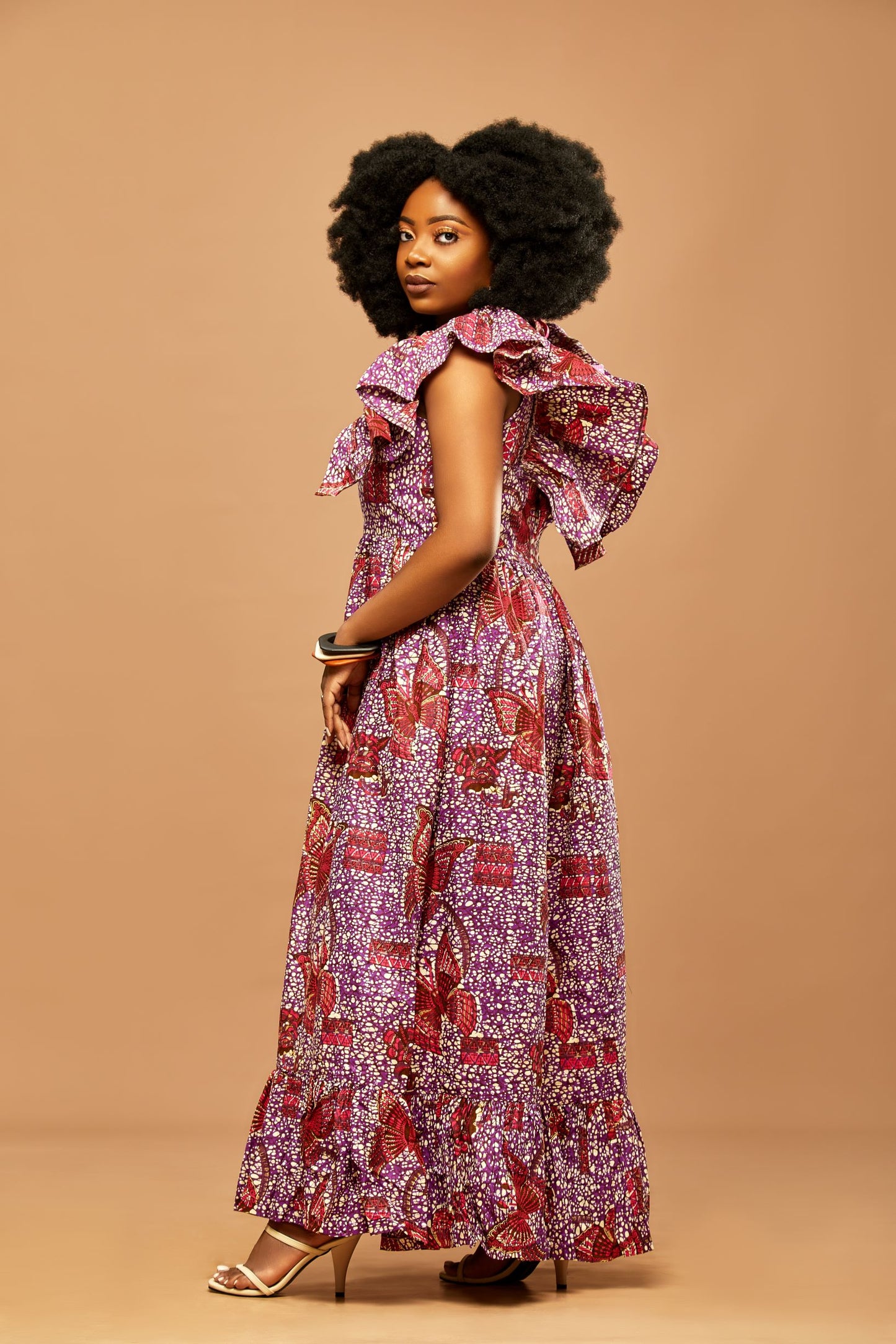 Romantic Muse African Butterfly-Print Maxi Dress